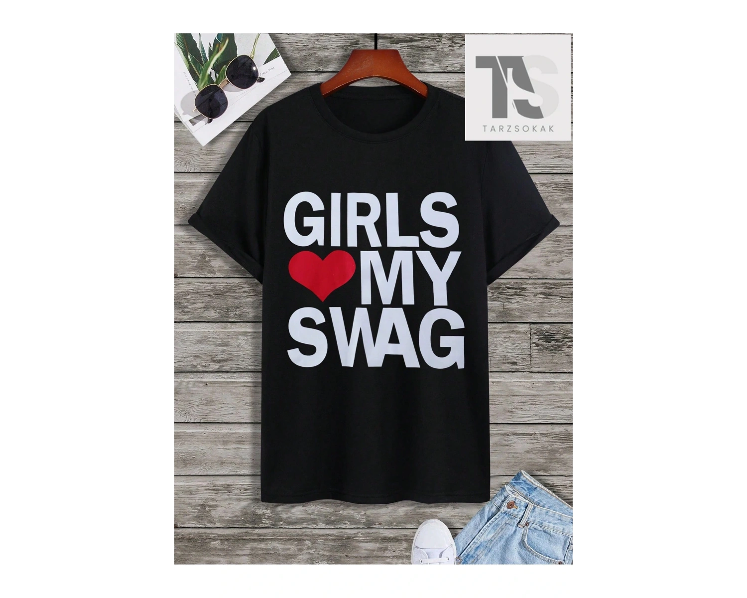 Street Life Erkek Karikatür ve Mektup Grafikli Tişört