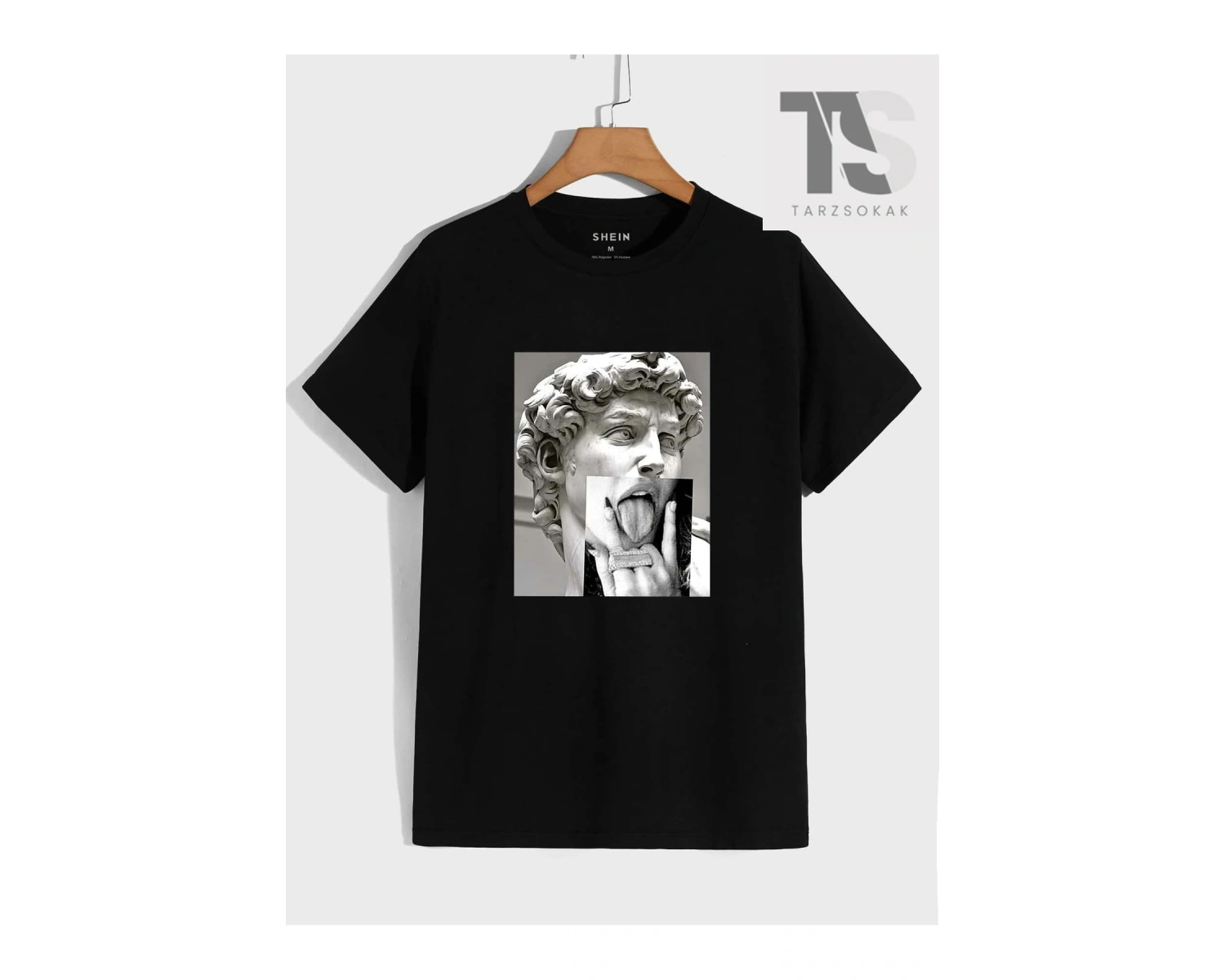 Street Life Erkek Mektup ve Yıldız Grafikli Tişört