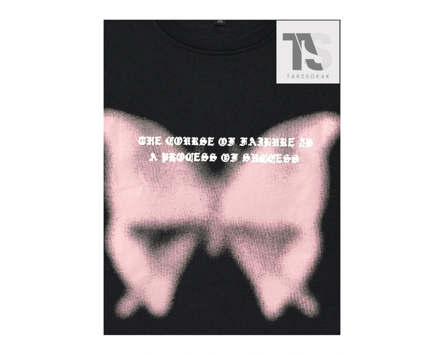 Street Life Erkek Pamuk Sloganlı Kelebek Grafikli Tişört