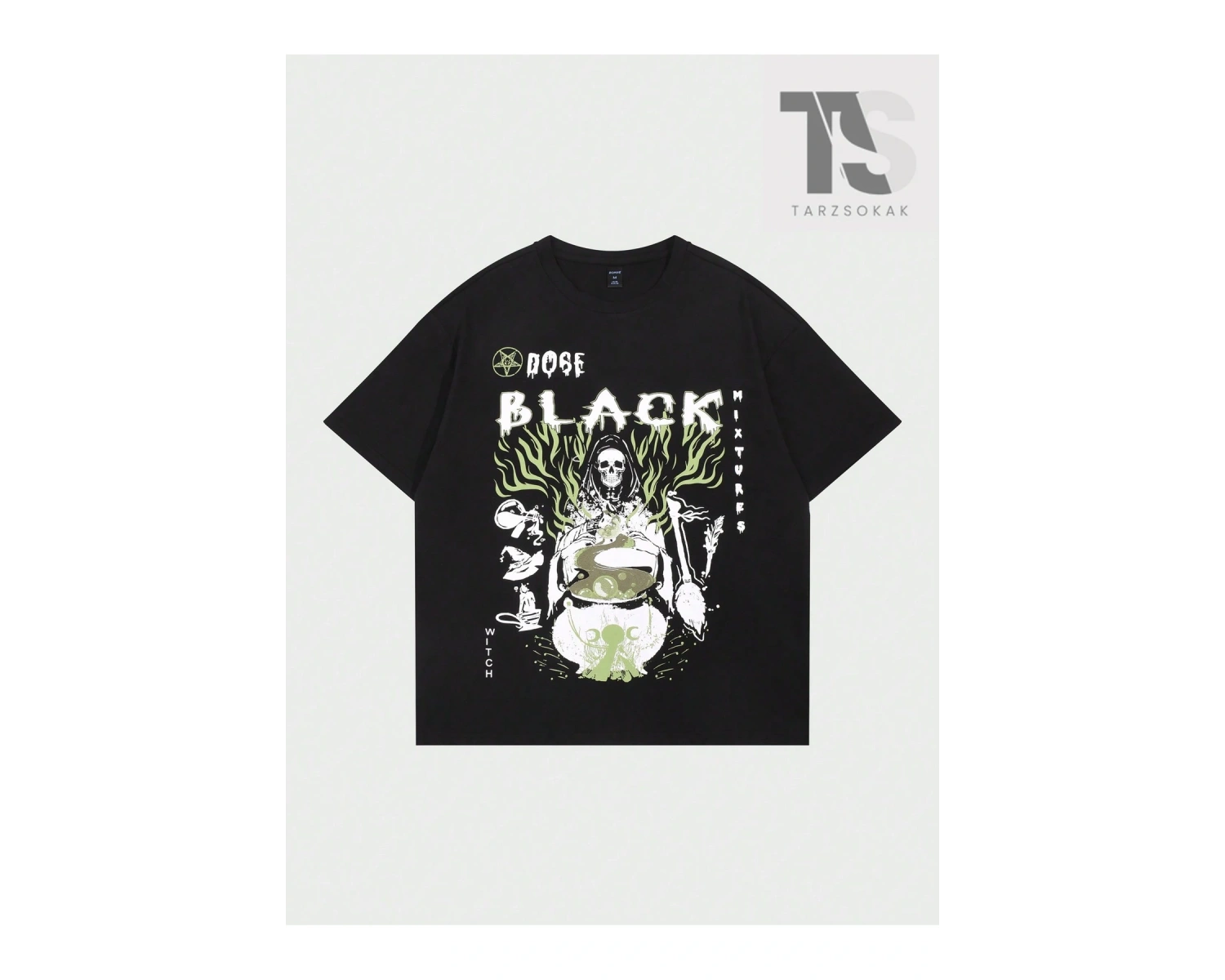 Street Life Erkek Slogan ve İskelet Baskılı Tişört