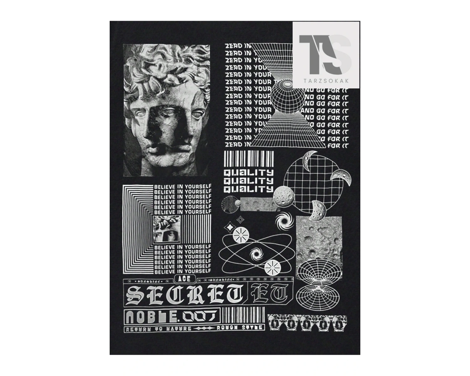 Street Life Erkek Sloganlı Grafik Tişört