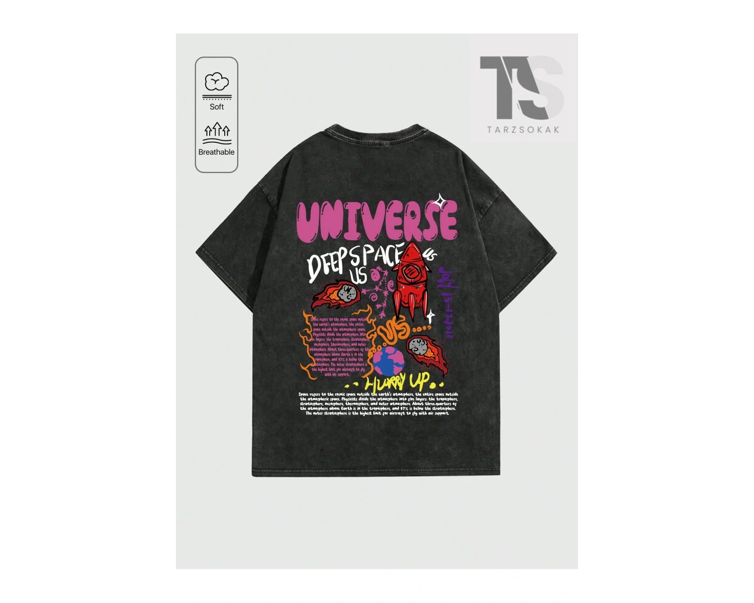 Street Life Erkekler Renkli Graffiti Baskı Ve Boyalı Mektup Tişört