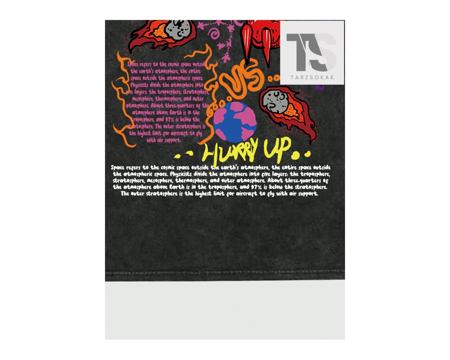 Street Life Erkekler Renkli Graffiti Baskı Ve Boyalı Mektup Tişört