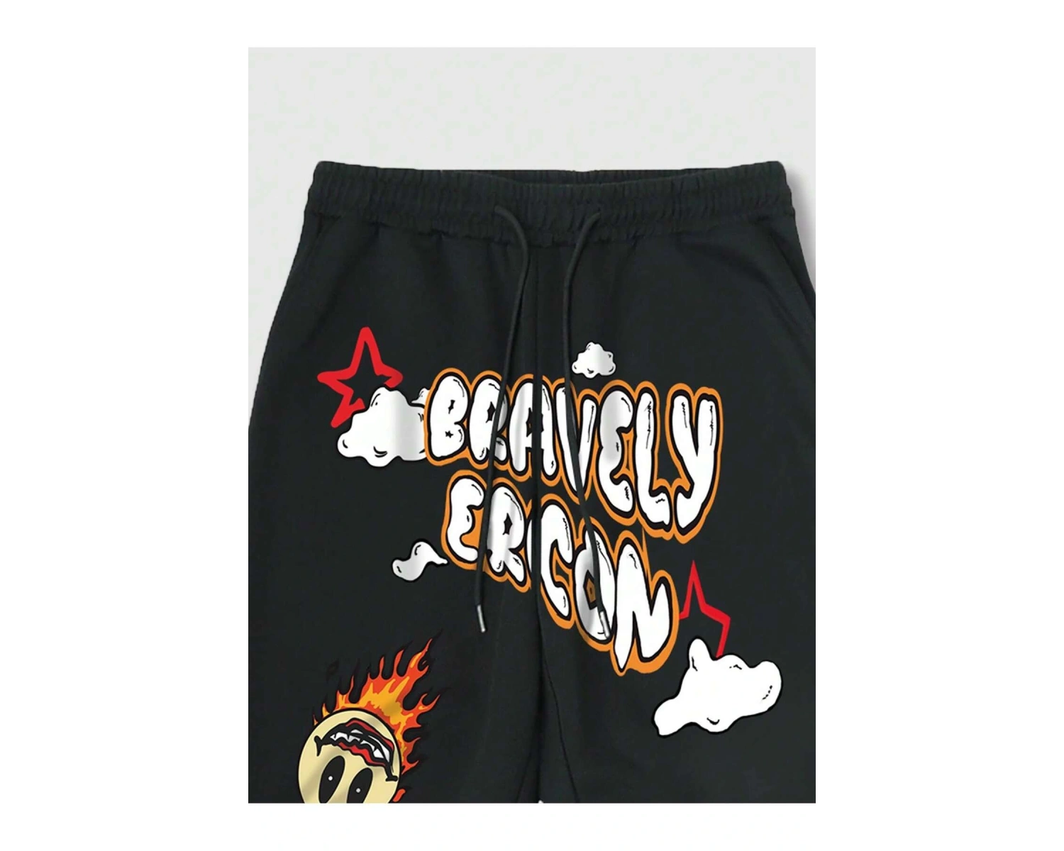 Street Life Guys Cartoon & Letter Graphic Drawstring Waist Eşofman Altı