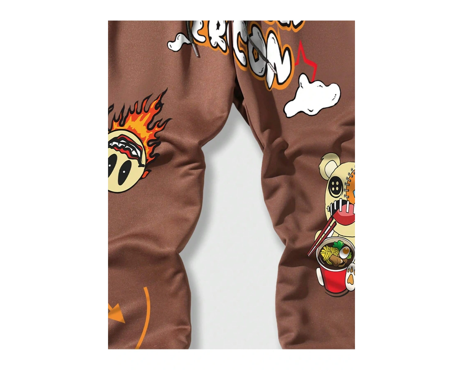 Street Life Guys Cartoon & Letter Graphic Drawstring Waist Eşofman Altı