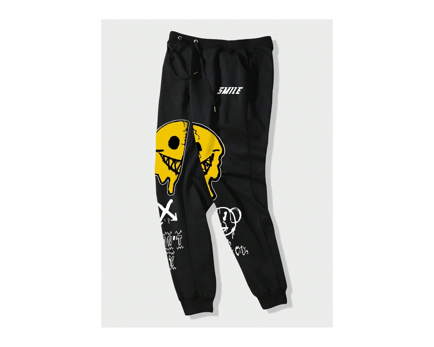 Street Life Guys Cartoon & Letter Graphic Drawstring Waist Eşofman Altı