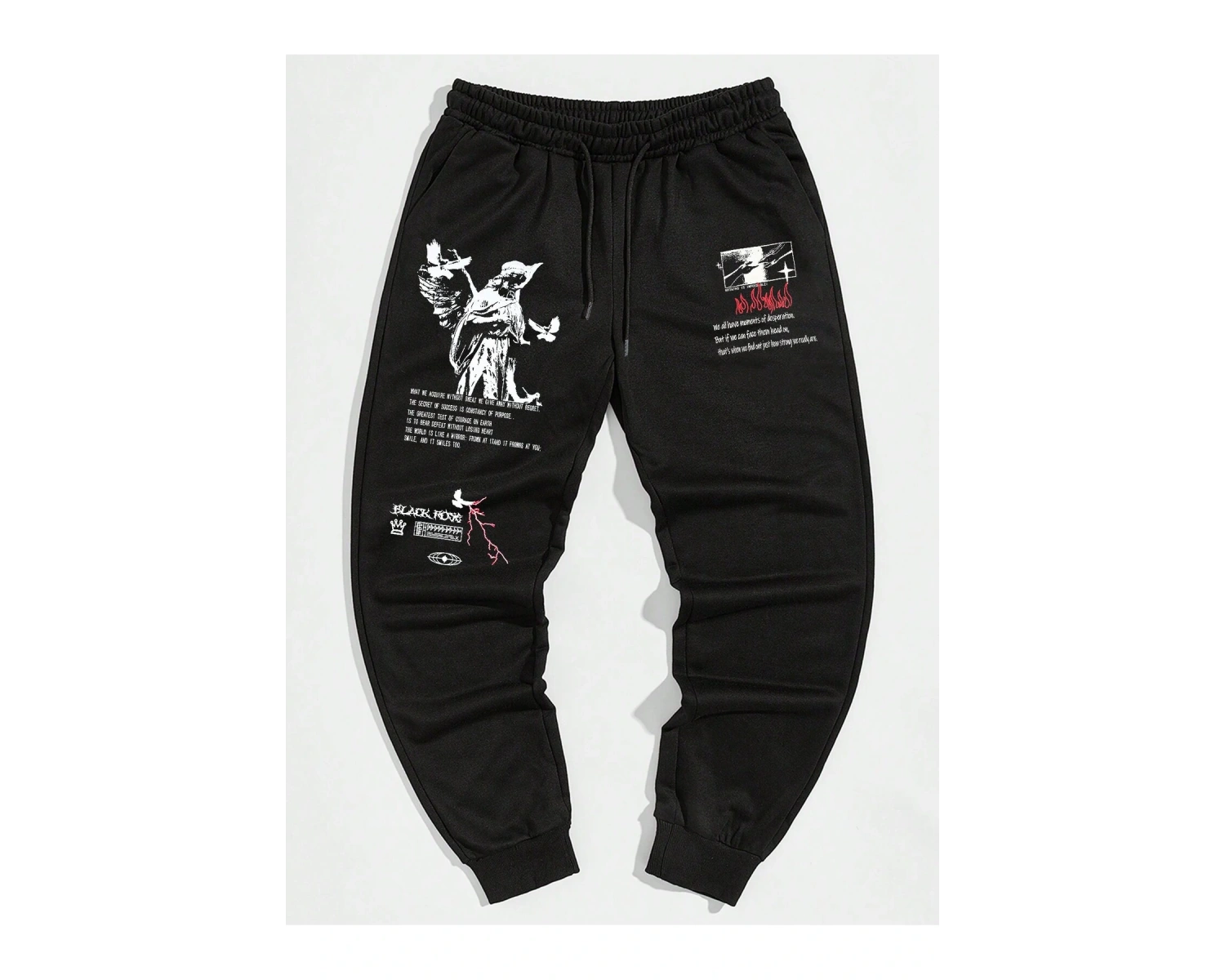 Street Life Guys Slogan Graphic Drawstring Waist Eşofman Altı