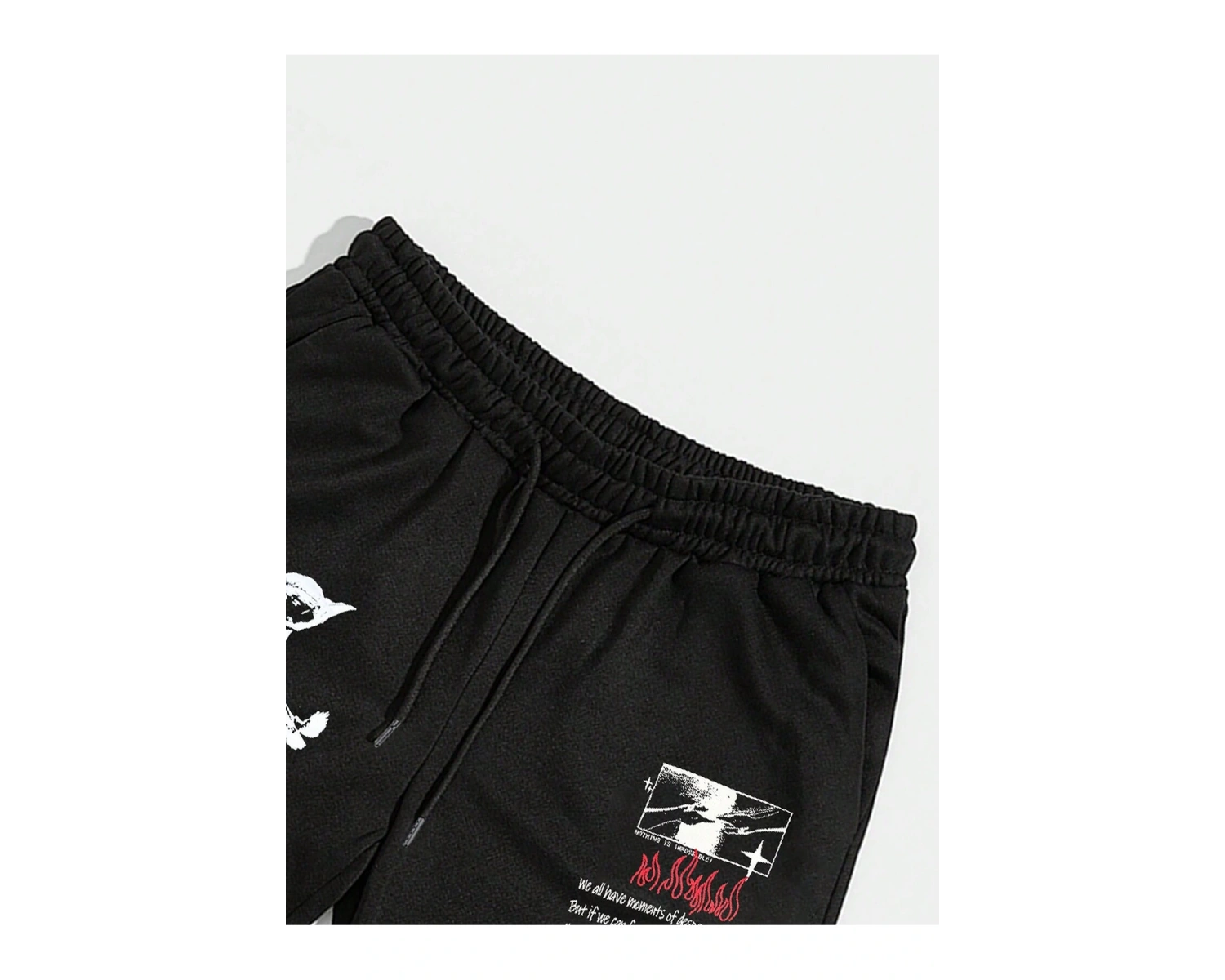 Street Life Guys Slogan Graphic Drawstring Waist Eşofman Altı