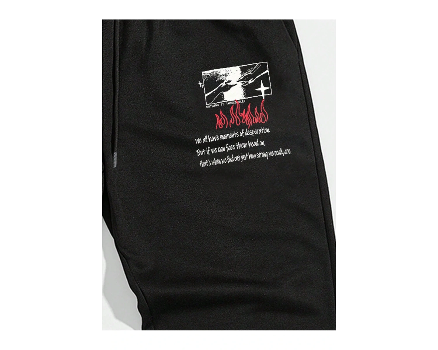 Street Life Guys Slogan Graphic Drawstring Waist Eşofman Altı