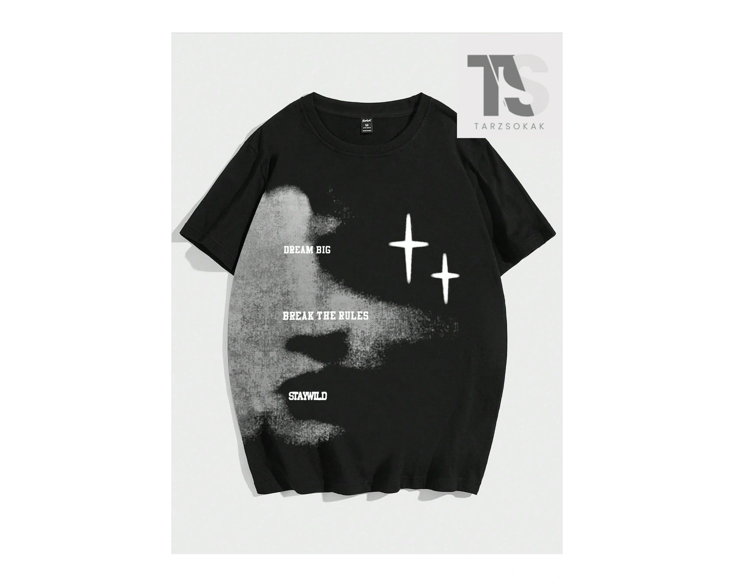 Street Life Yazı Tasarımlı Yuvarlak Yaka Erkek Kısa Kollu Günlük Giyim Tişört