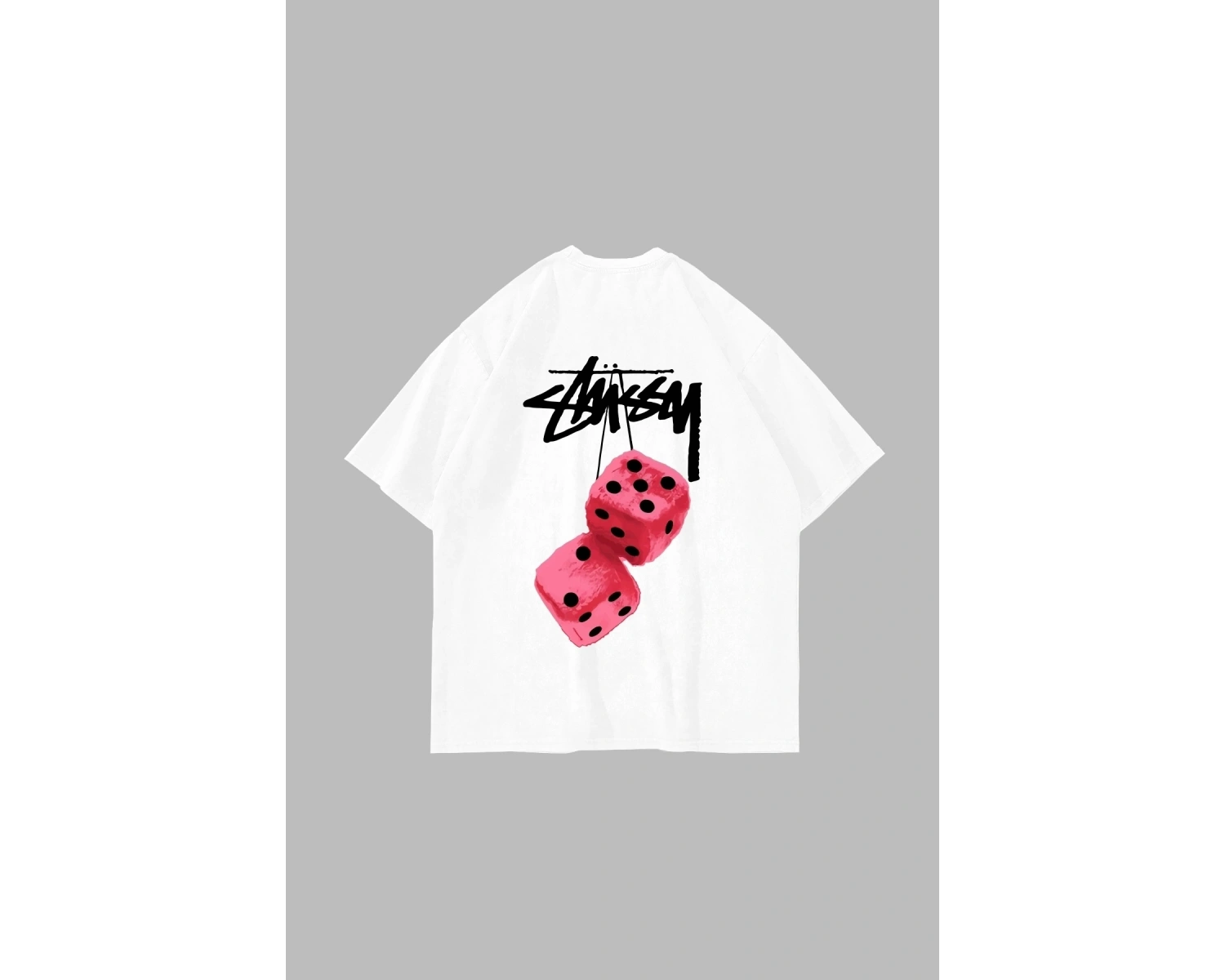 Sts. Dice Sırt Baskılı Oversize Unisex Beyaz