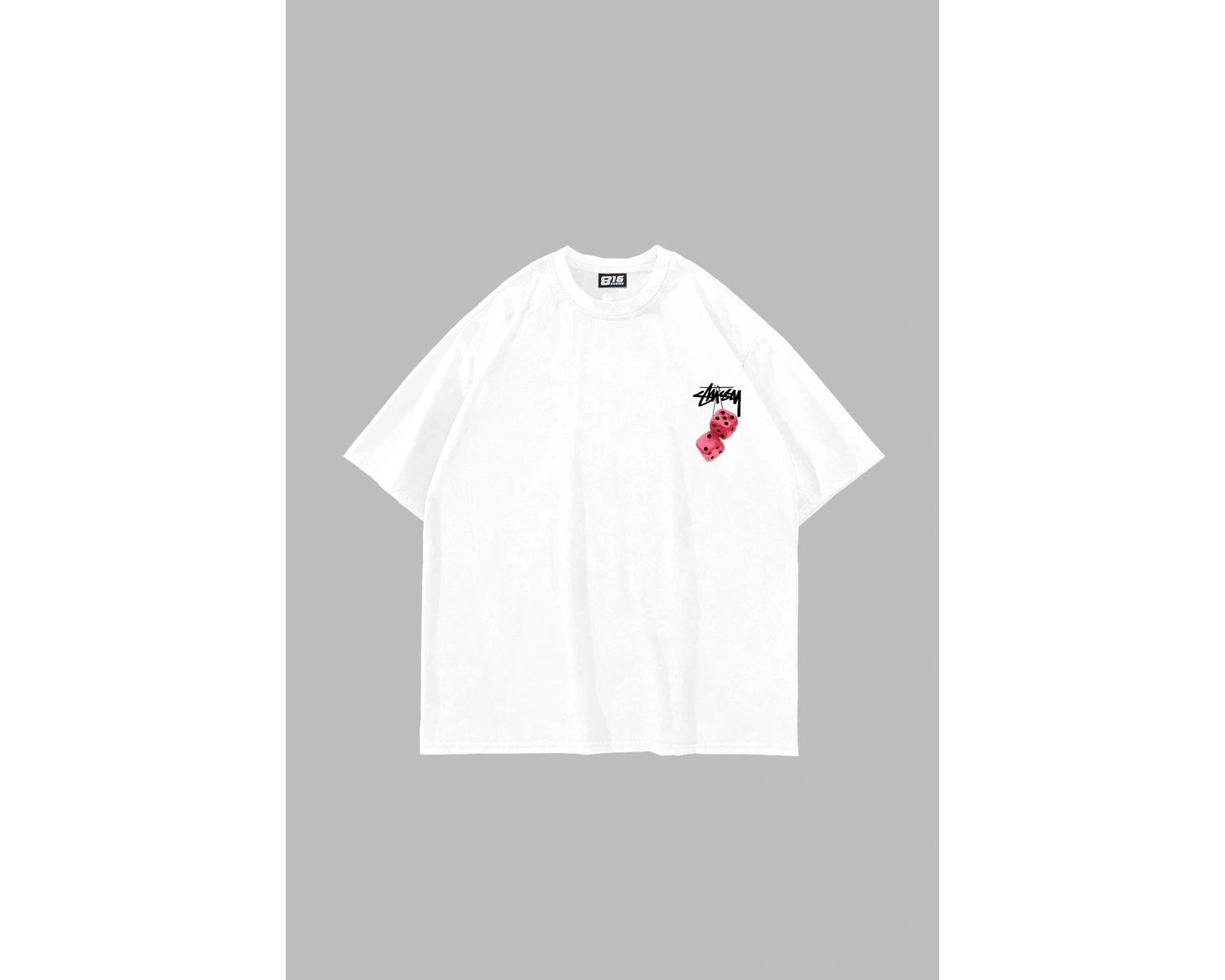 Sts. Dice Sırt Baskılı Oversize Unisex Beyaz