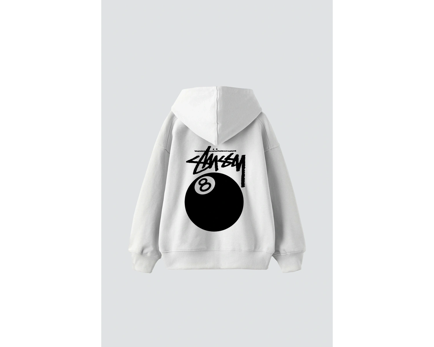 Sts. Eight Ball Baskılı Oversize Unisex Beyaz