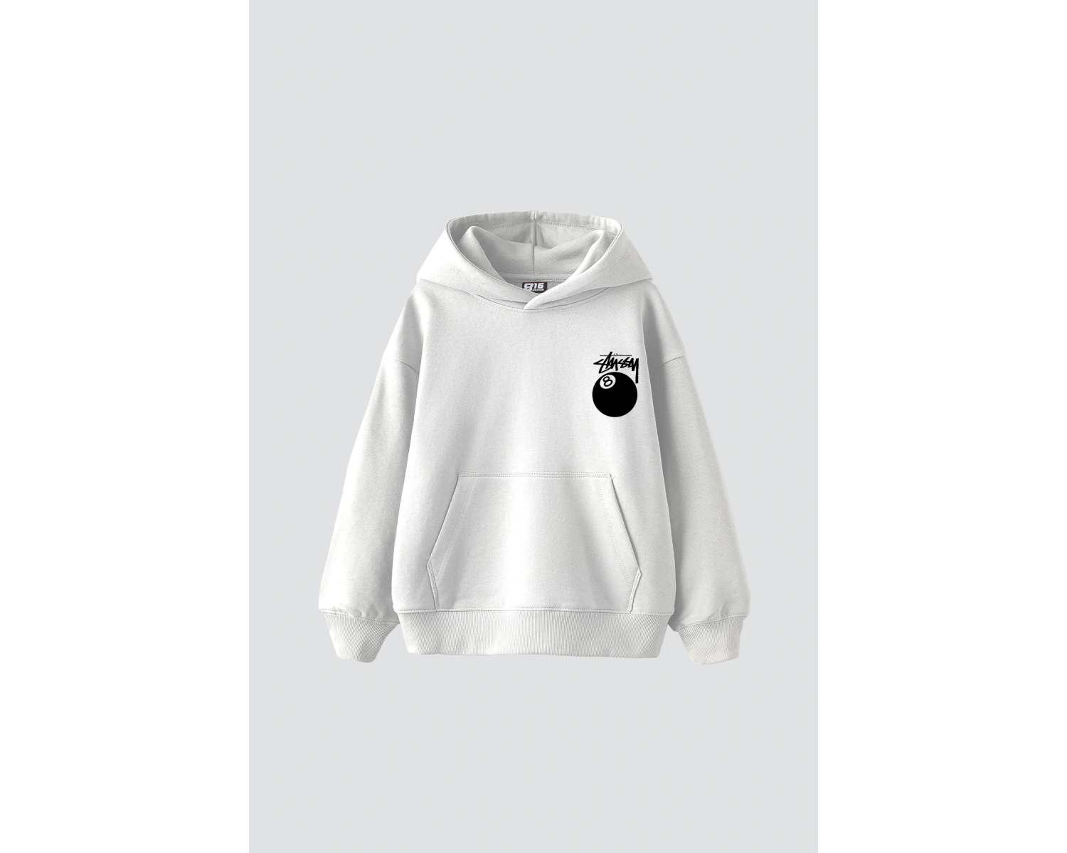 Sts. Eight Ball Baskılı Oversize Unisex Beyaz