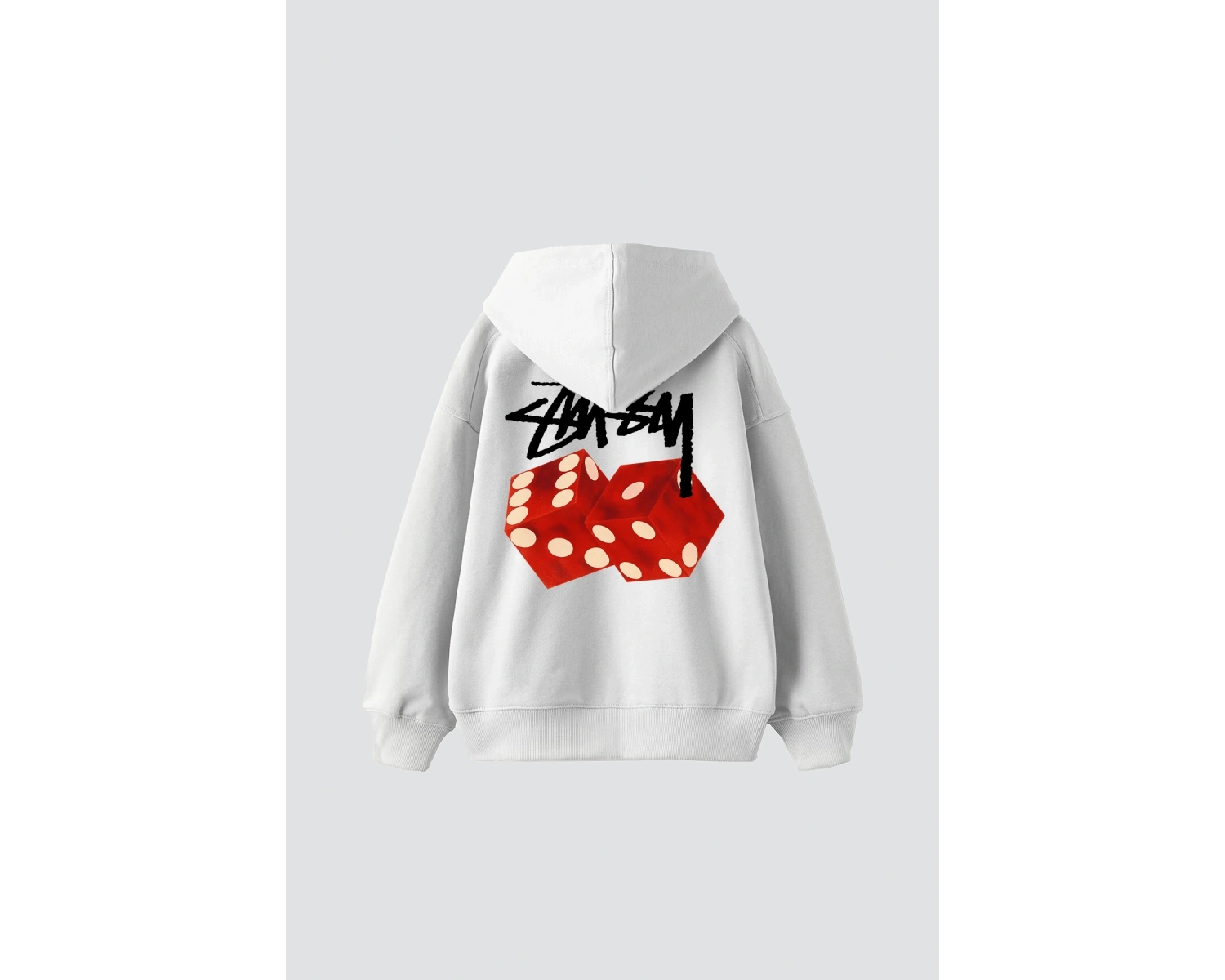 Sts Red Dıce Baskılı Oversize Unisex Beyaz