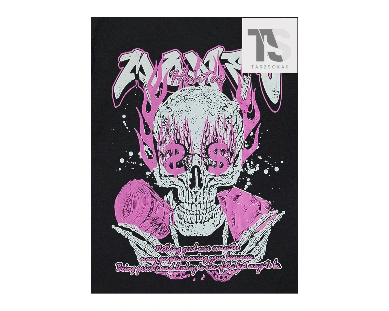 Studio Chunk Erkek Kafatası ve Mektup Grafik Damla Omuz Tişört