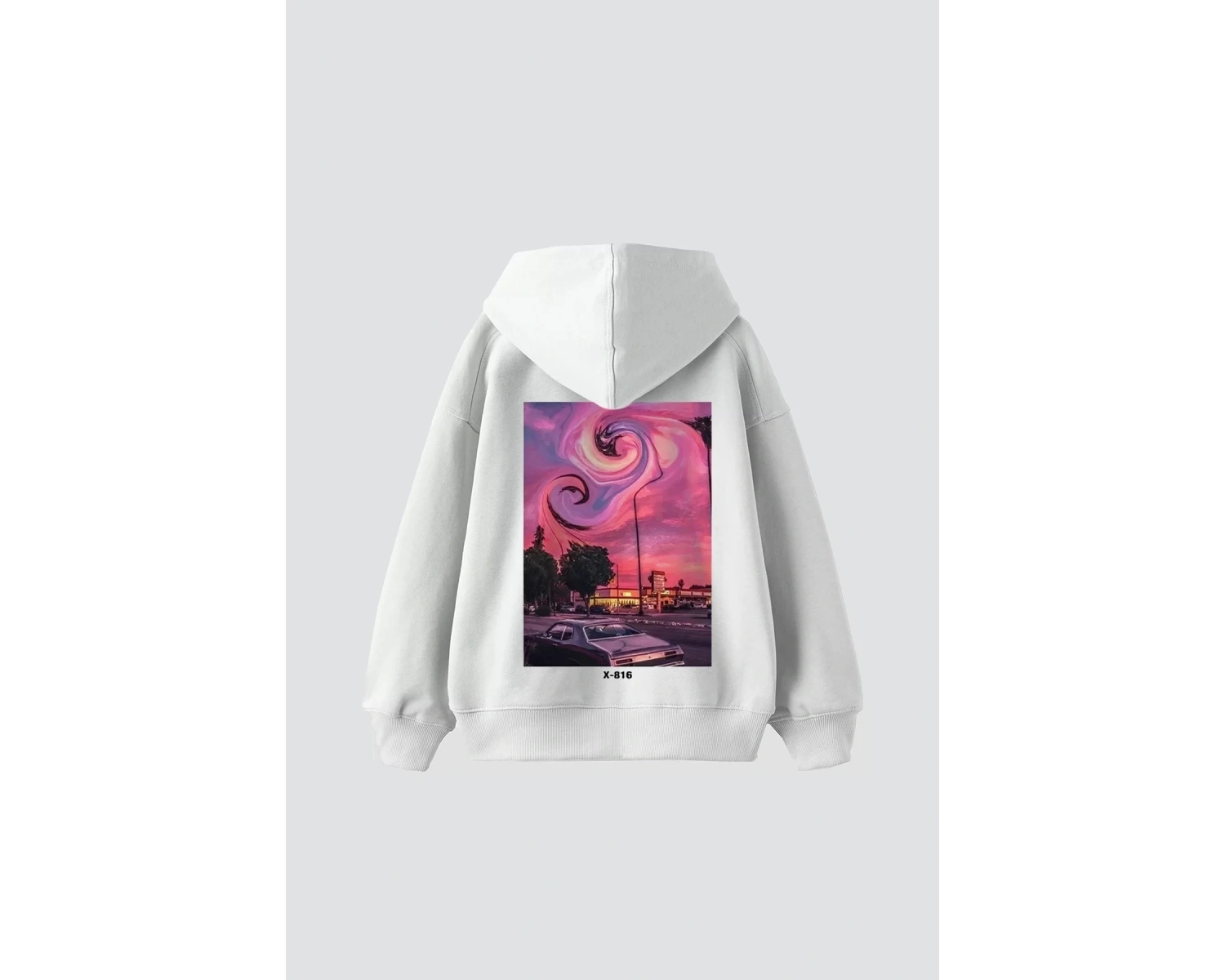 Summer Love Sırt Baskılı Oversize Unisex Beyaz