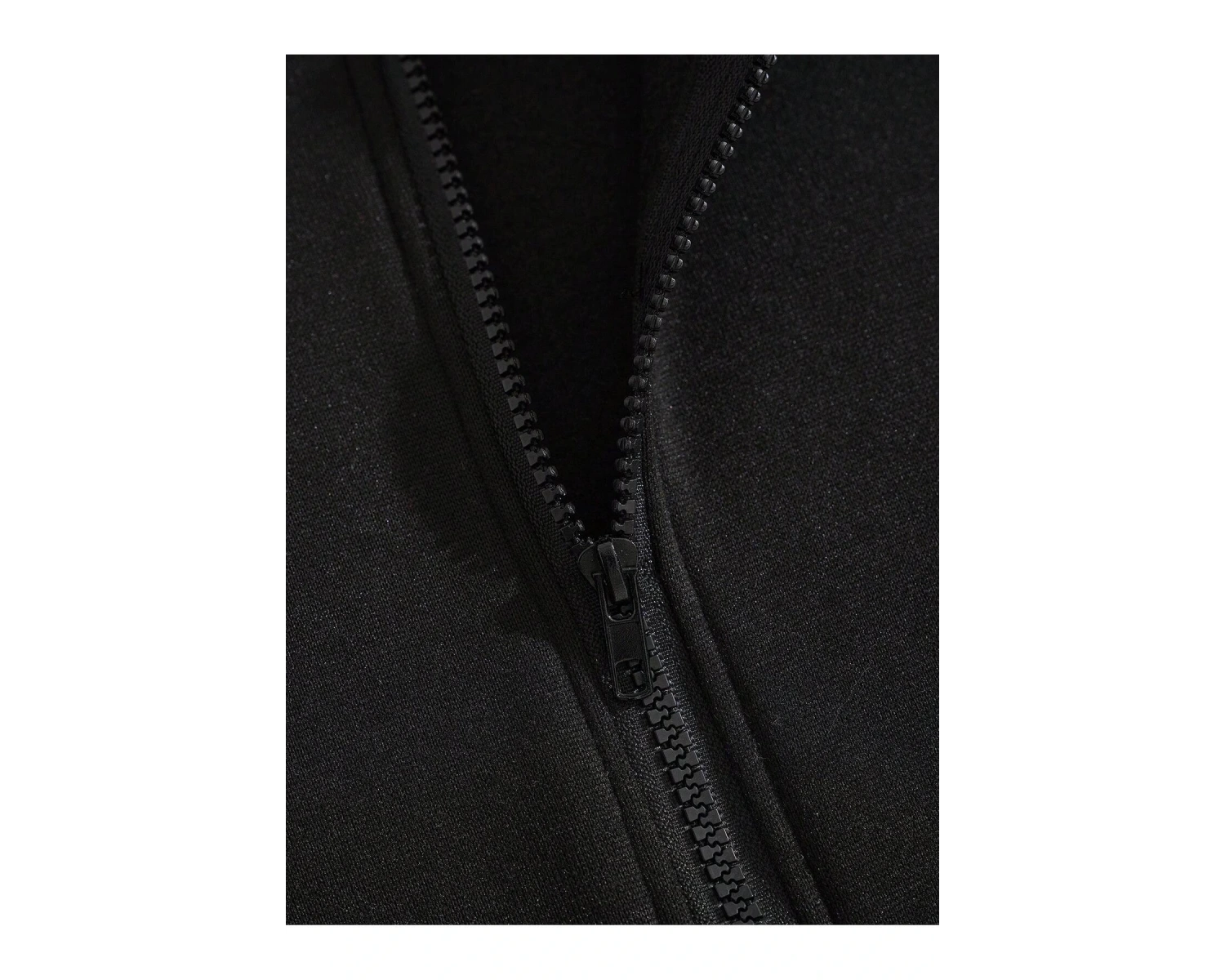 Sun & Moon Print Zip Up Drawstring Lined Hoodie Siyah