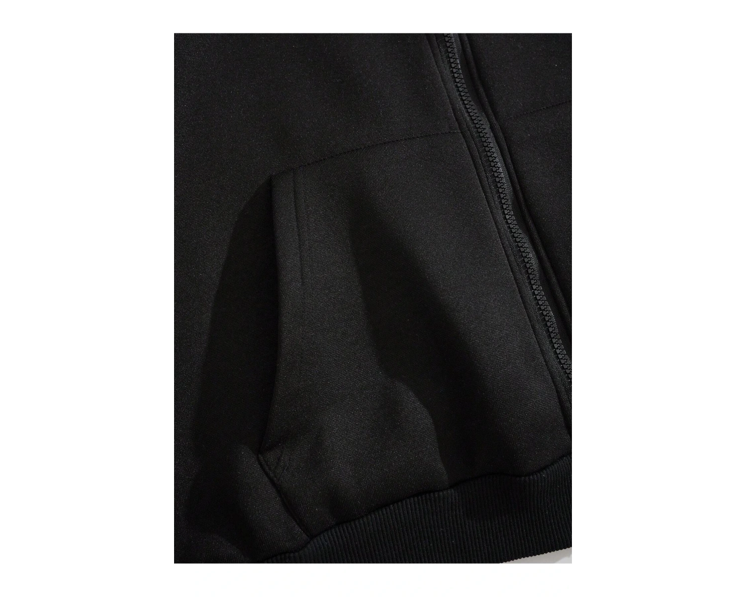 Sun & Moon Print Zip Up Drawstring Lined Hoodie Siyah