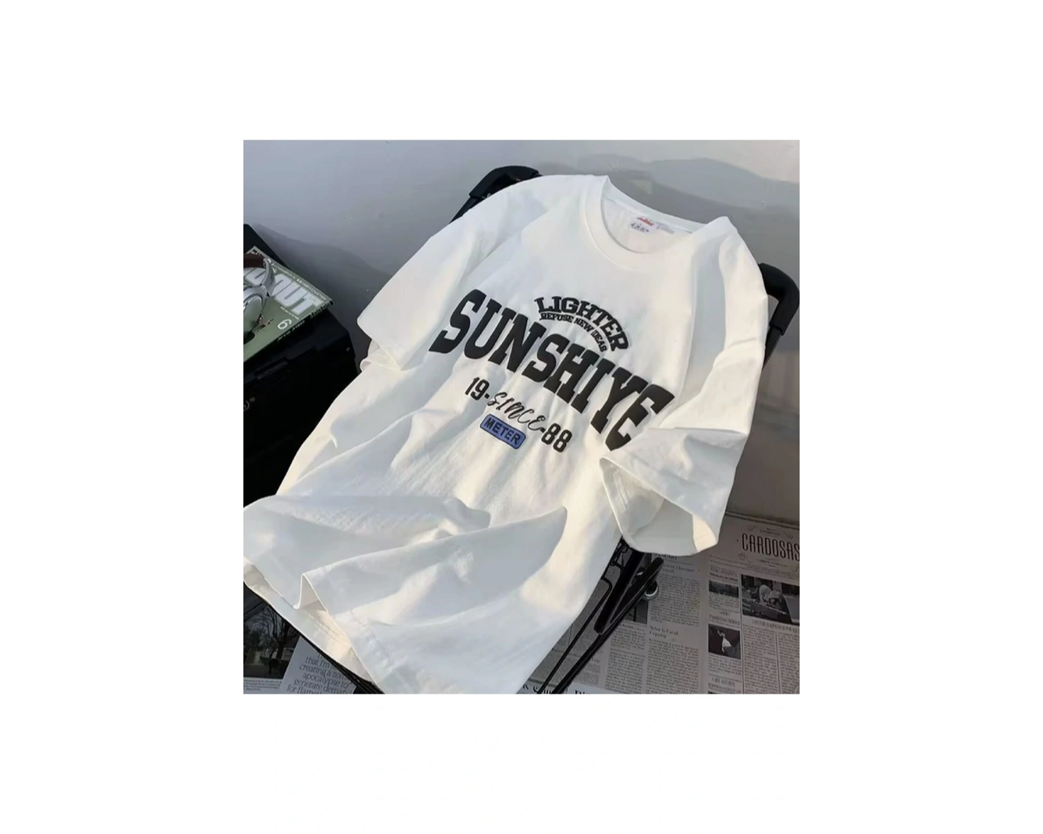 SUNSHIYA BASKILI OVERSİZE KALIP T-SHIRT