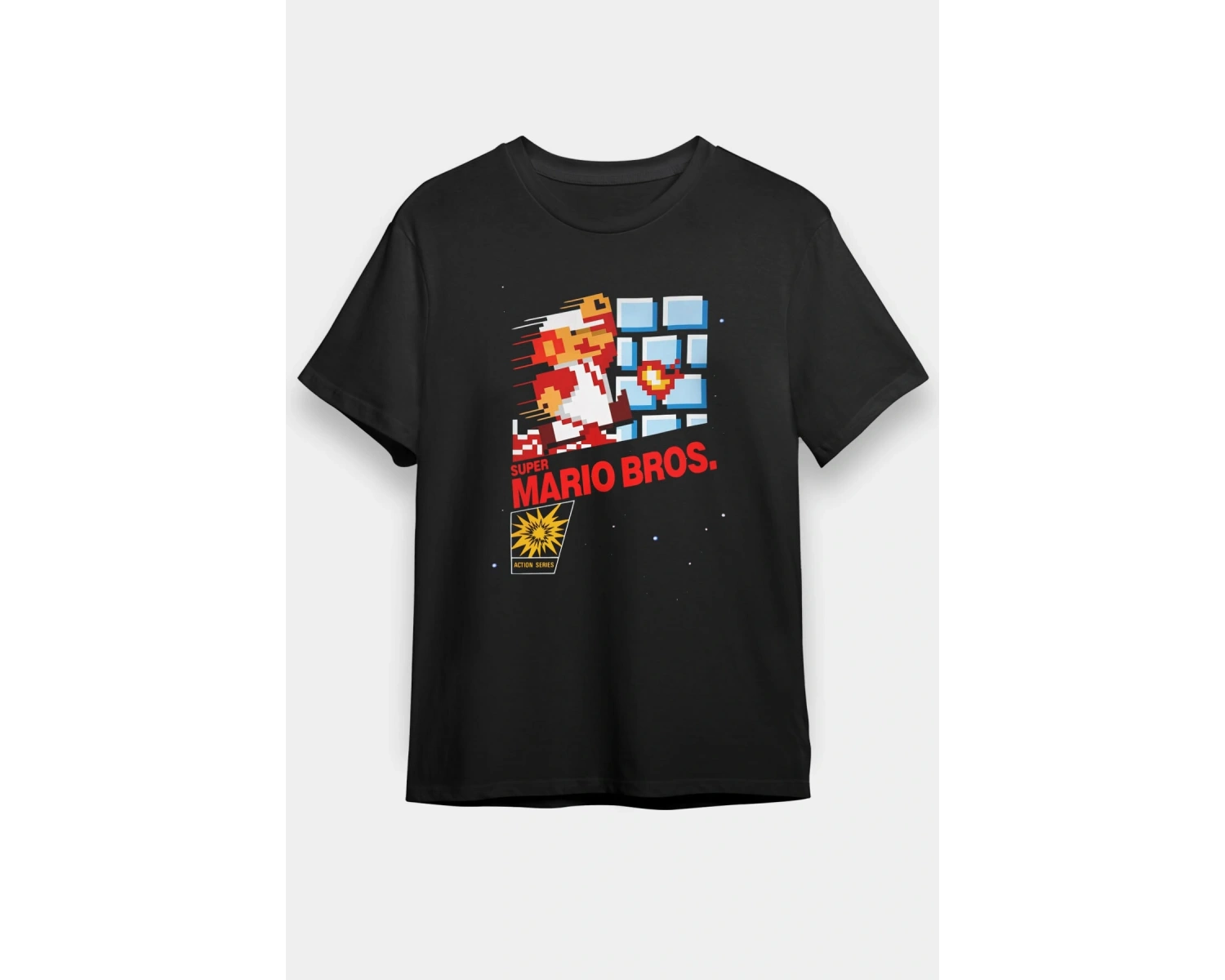 Süper Mario Siyah Unisex Tişört T-Shirt