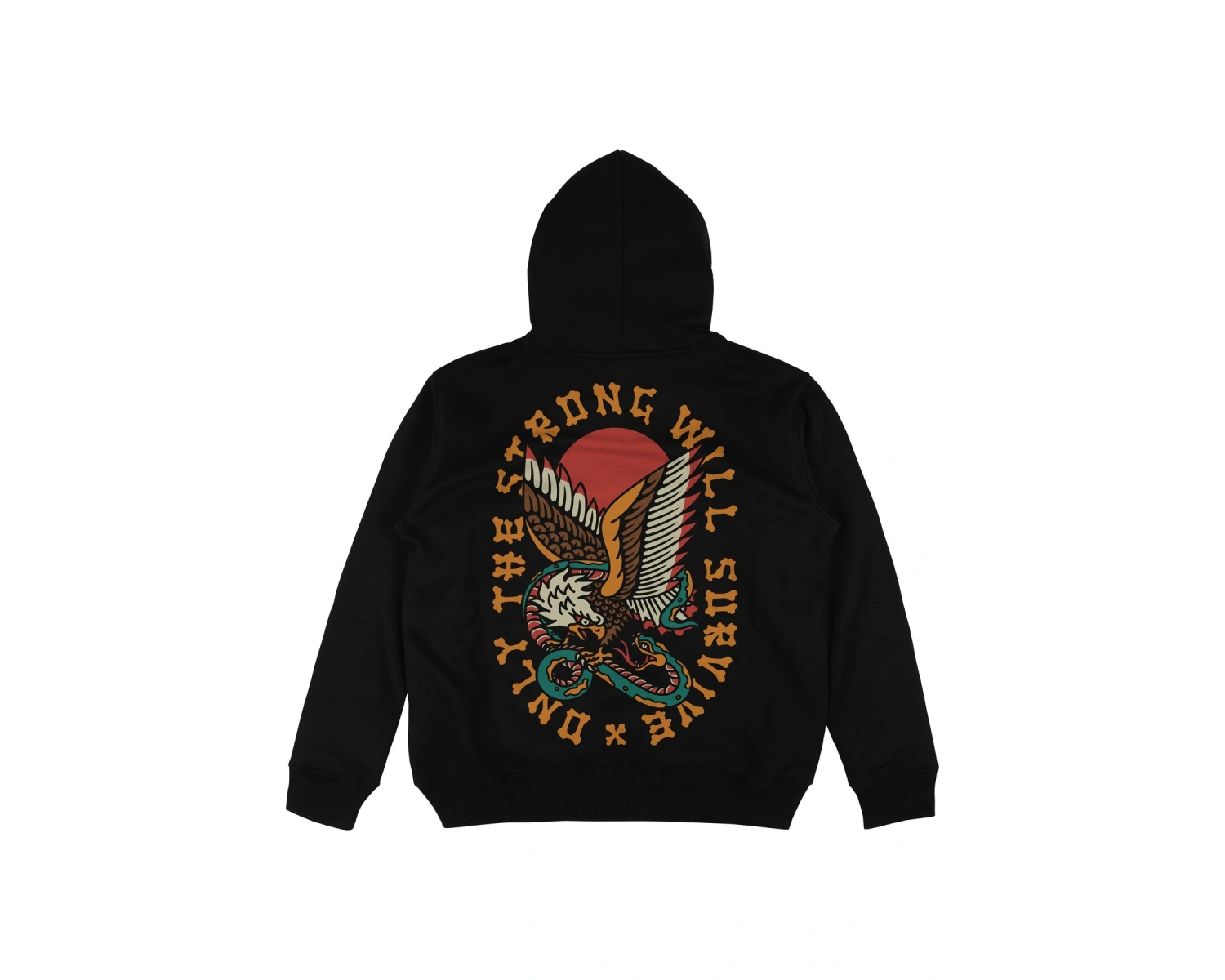Survive Siyah Oversize Unisex Kapüşonlu Sweatshirt Hoodie