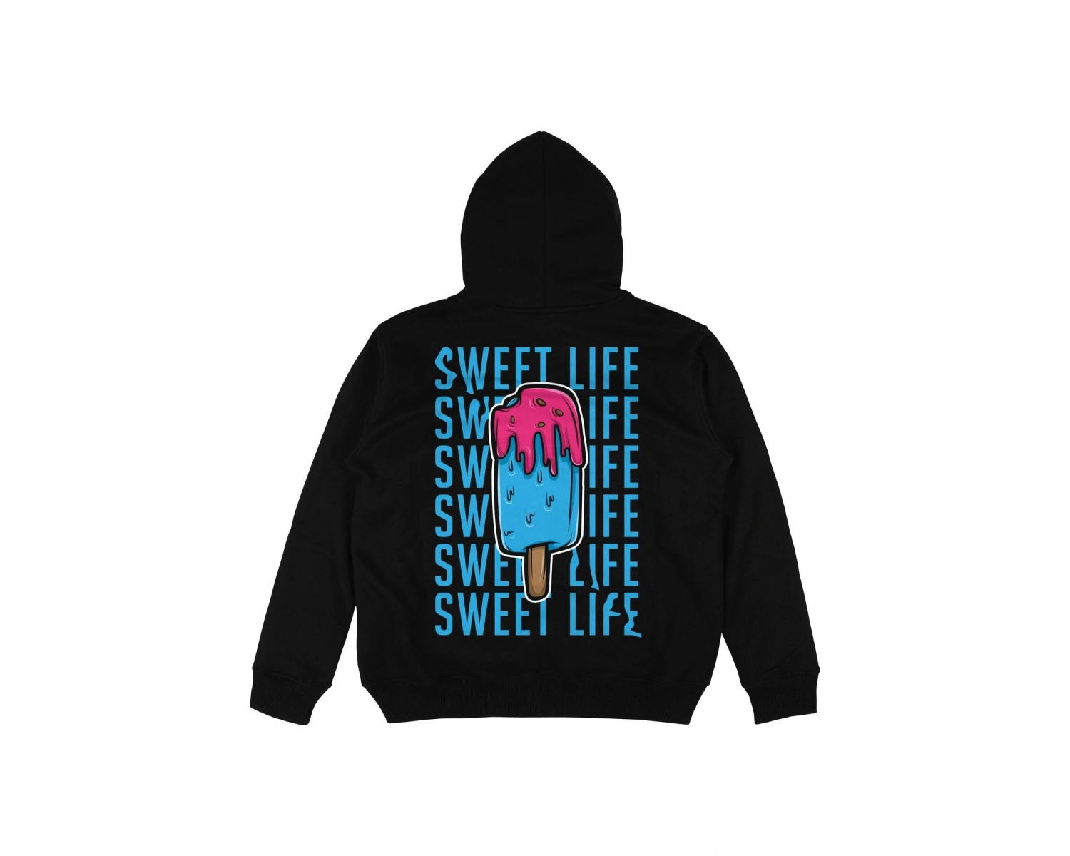 Sweat Life Siyah Oversize Unisex Kapüşonlu Sweatshirt Hoodie