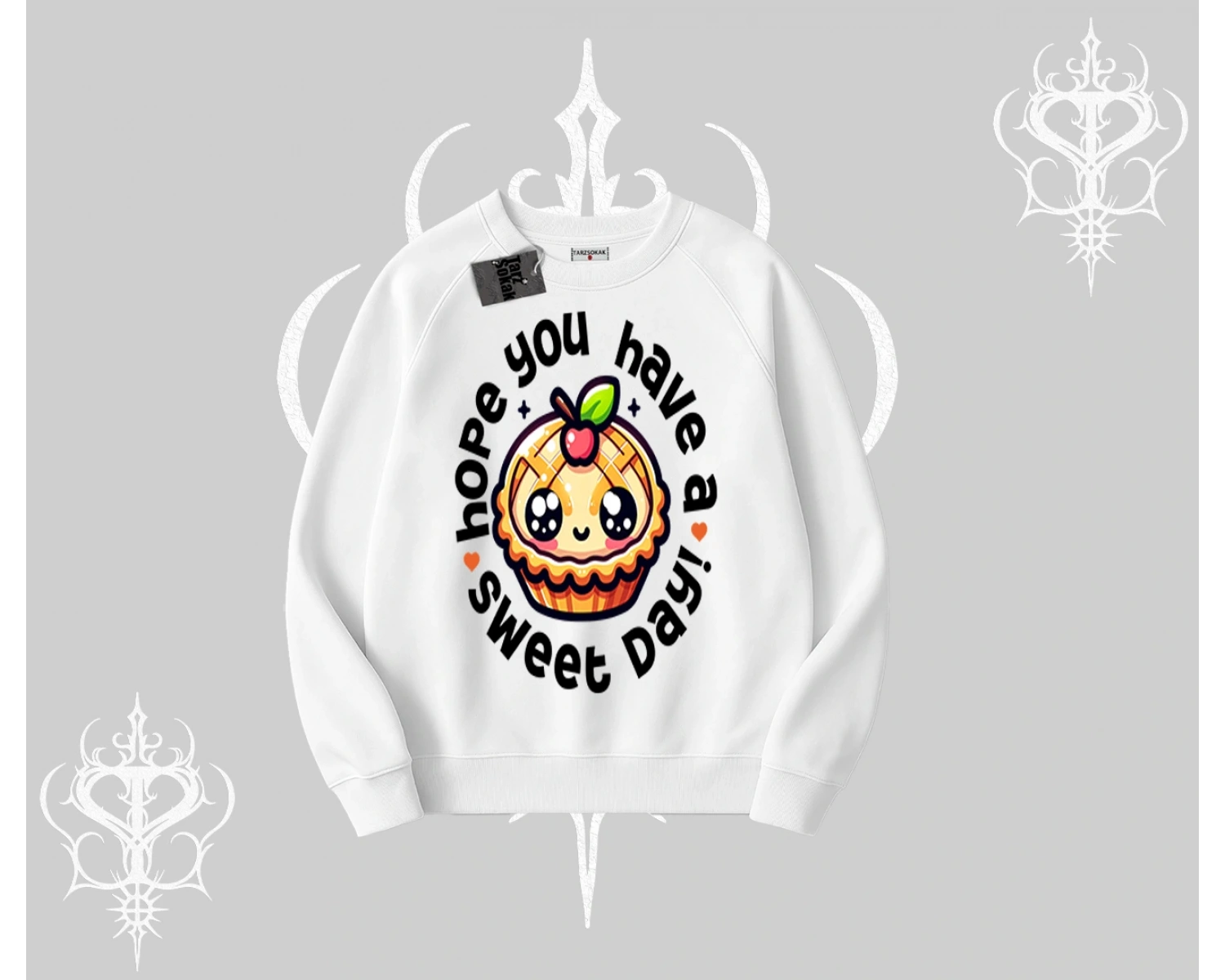 Sweet Day Cupcake Baskılı Biskilet Sweatshirt