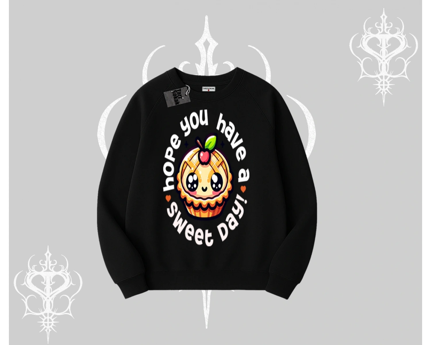 Sweet Day Cupcake Baskılı Biskilet Sweatshirt