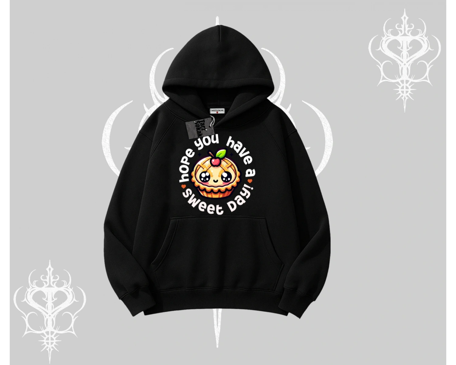 Sweet Day Cupcake Baskılı Kapşonlu Sweatshirt