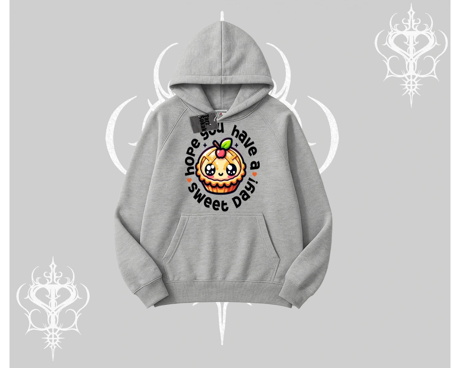 Sweet Day Cupcake Baskılı Kapşonlu Sweatshirt