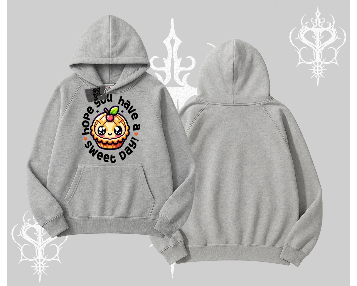 Sweet Day Cupcake Baskılı Kapşonlu Sweatshirt