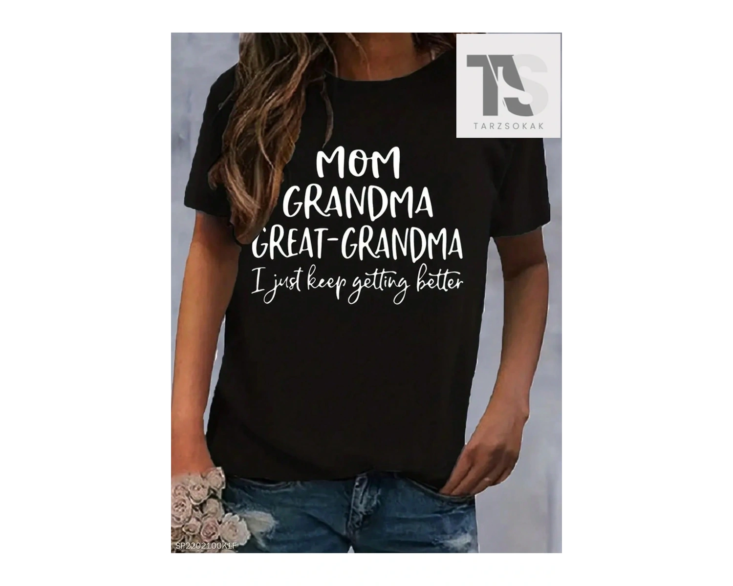 SXY Karikatür ve Harf Grafikli Düşük Omuzlu Tişört