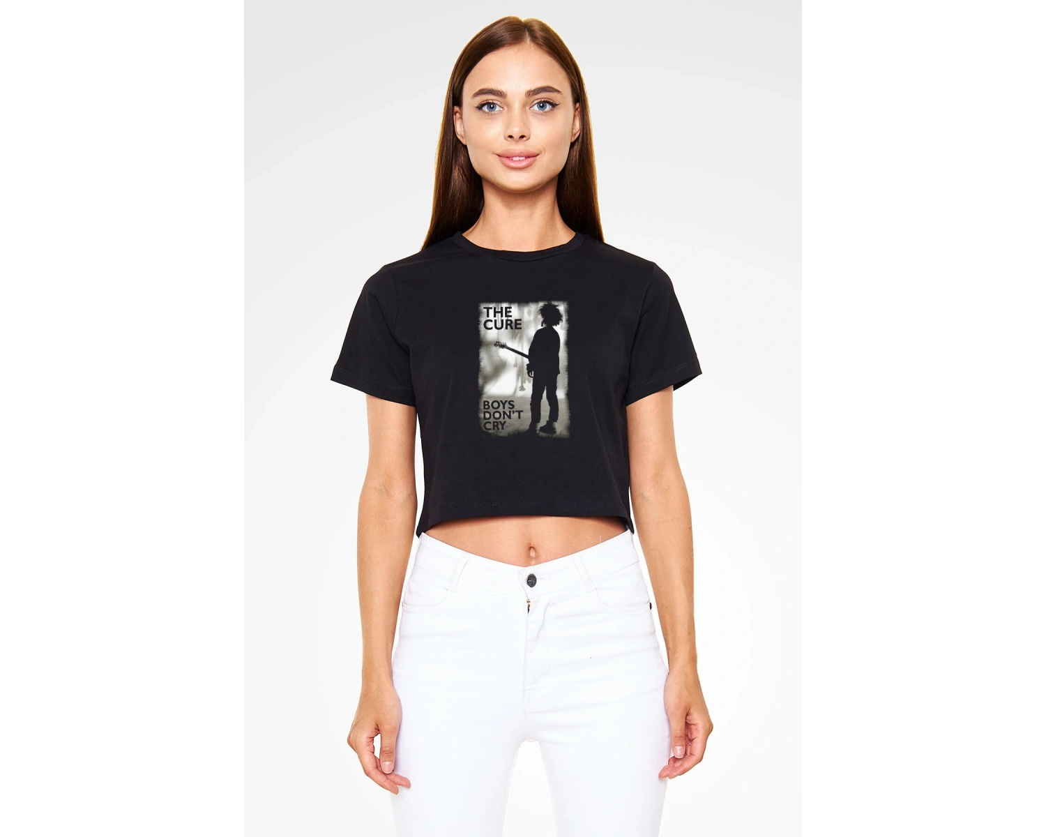 The Cure Siyah Crop Top Tişört