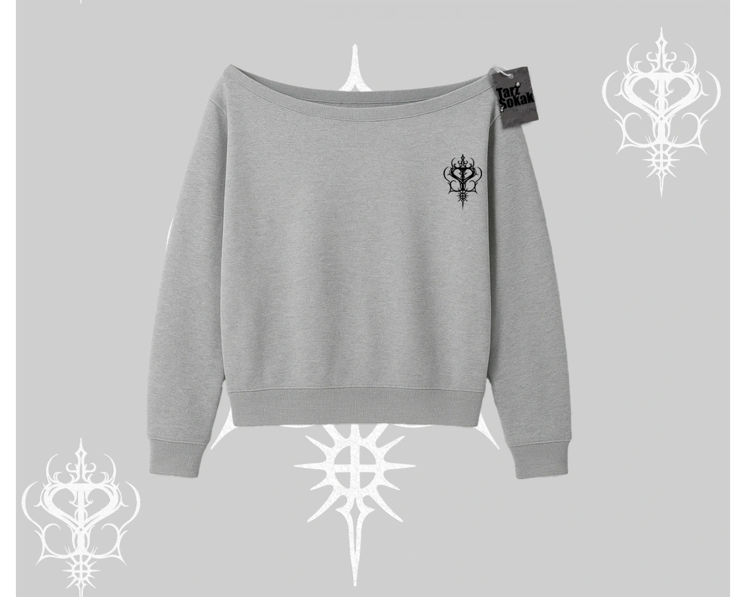 The Owner of House Kedi Arka Baskılı Kayık Yaka Sweatshirt