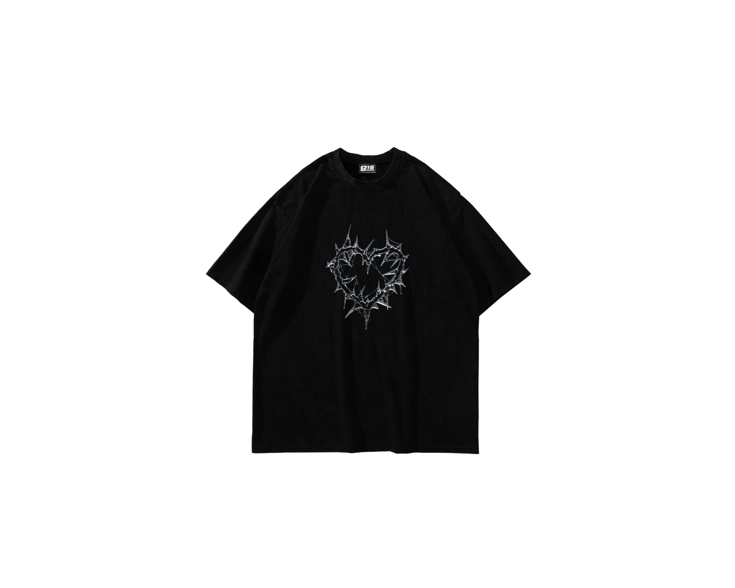 Thorny Heart Baskılı Oversize Unisex Beyaz
