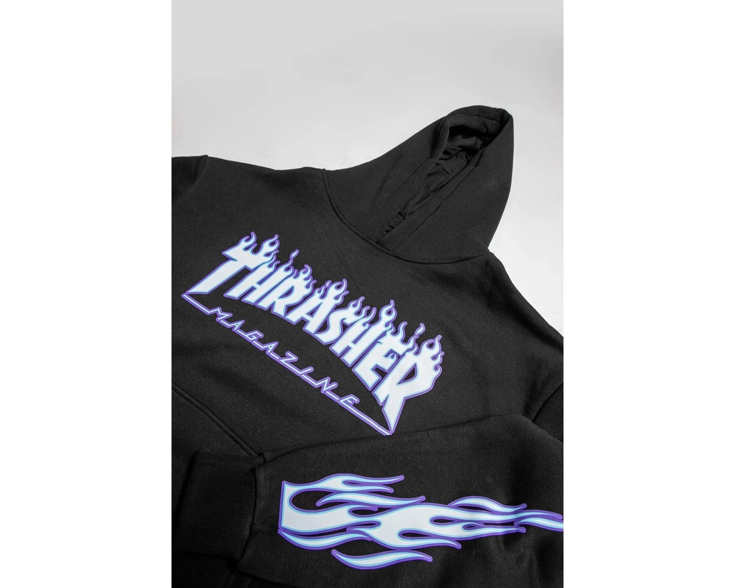 Thrasher Flam Baskılı Oversize Unisex Beyaz