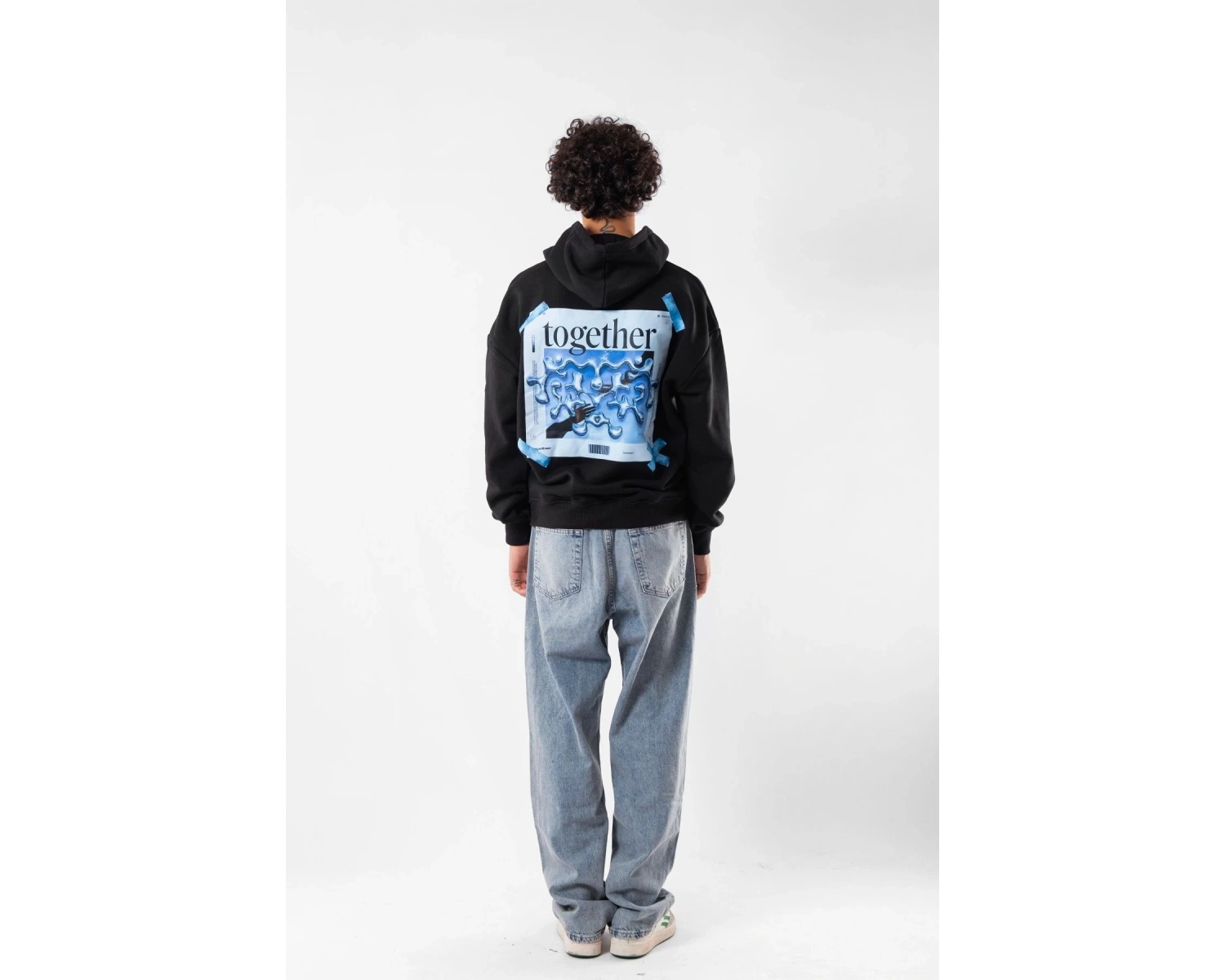 Together Baskılı Oversize Unisex Beyaz