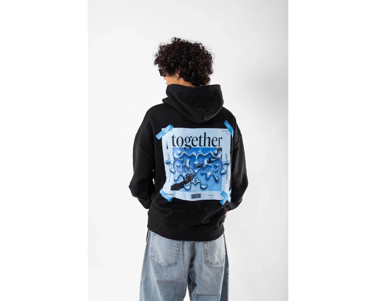 Together Baskılı Oversize Unisex Beyaz