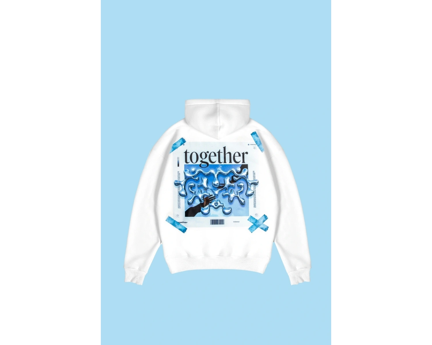 Together Baskılı Oversize Unisex Beyaz