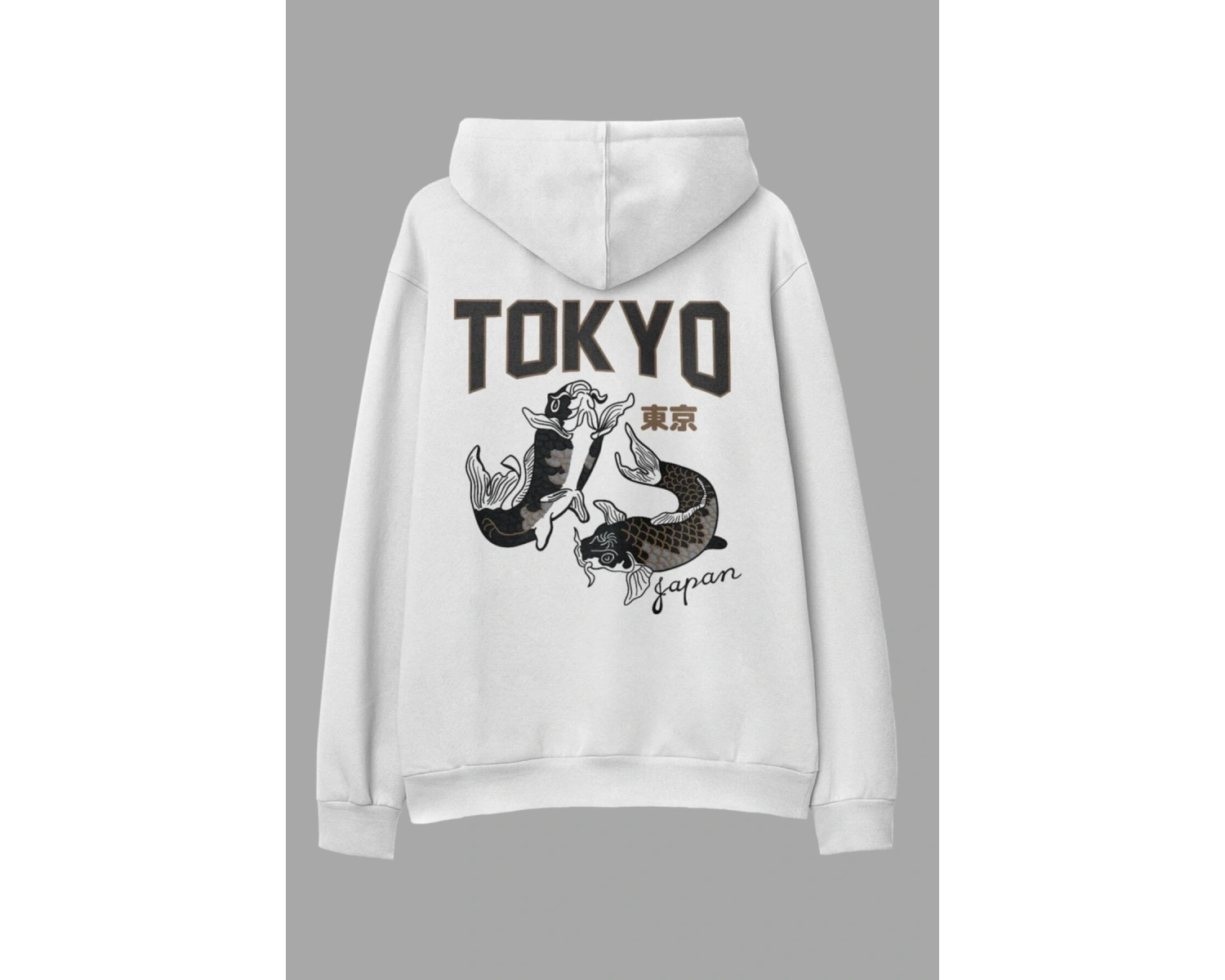 Tokyo Beyaz Oversize Kapüşonlu Sweatshirt