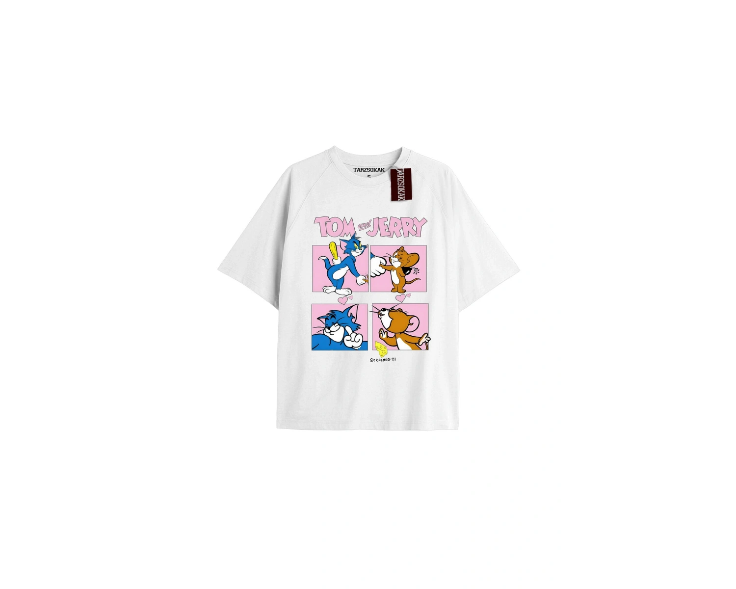 Tom And Jerry Cartoons Unisex Beyaz T-shirt