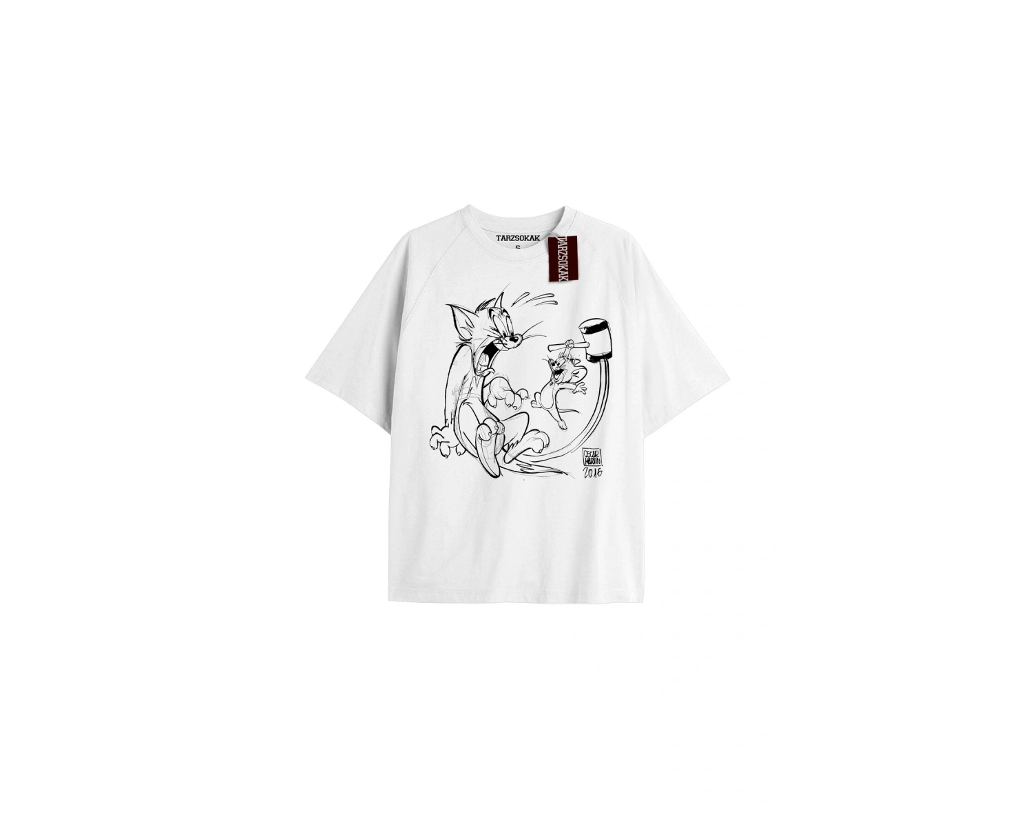 Tom And Jerry Cartoons Unisex Beyaz T-shirt