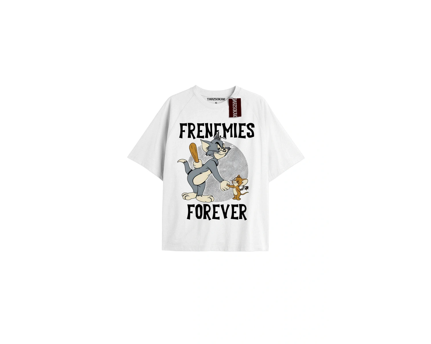 Tom And Jerry Cartoons Unisex Beyaz T-shirt