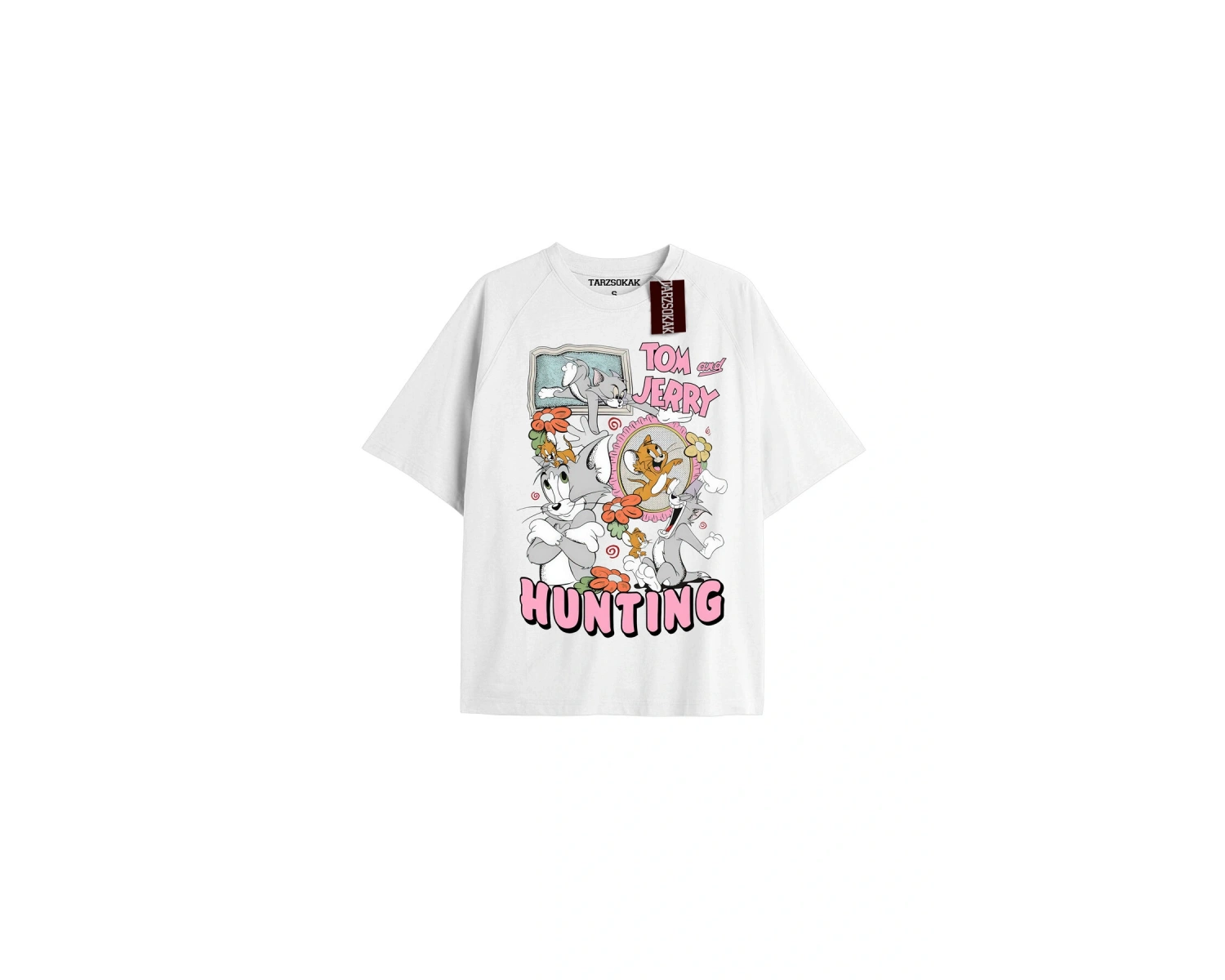 Tom And Jerry Cartoons Unisex Beyaz T-shirt