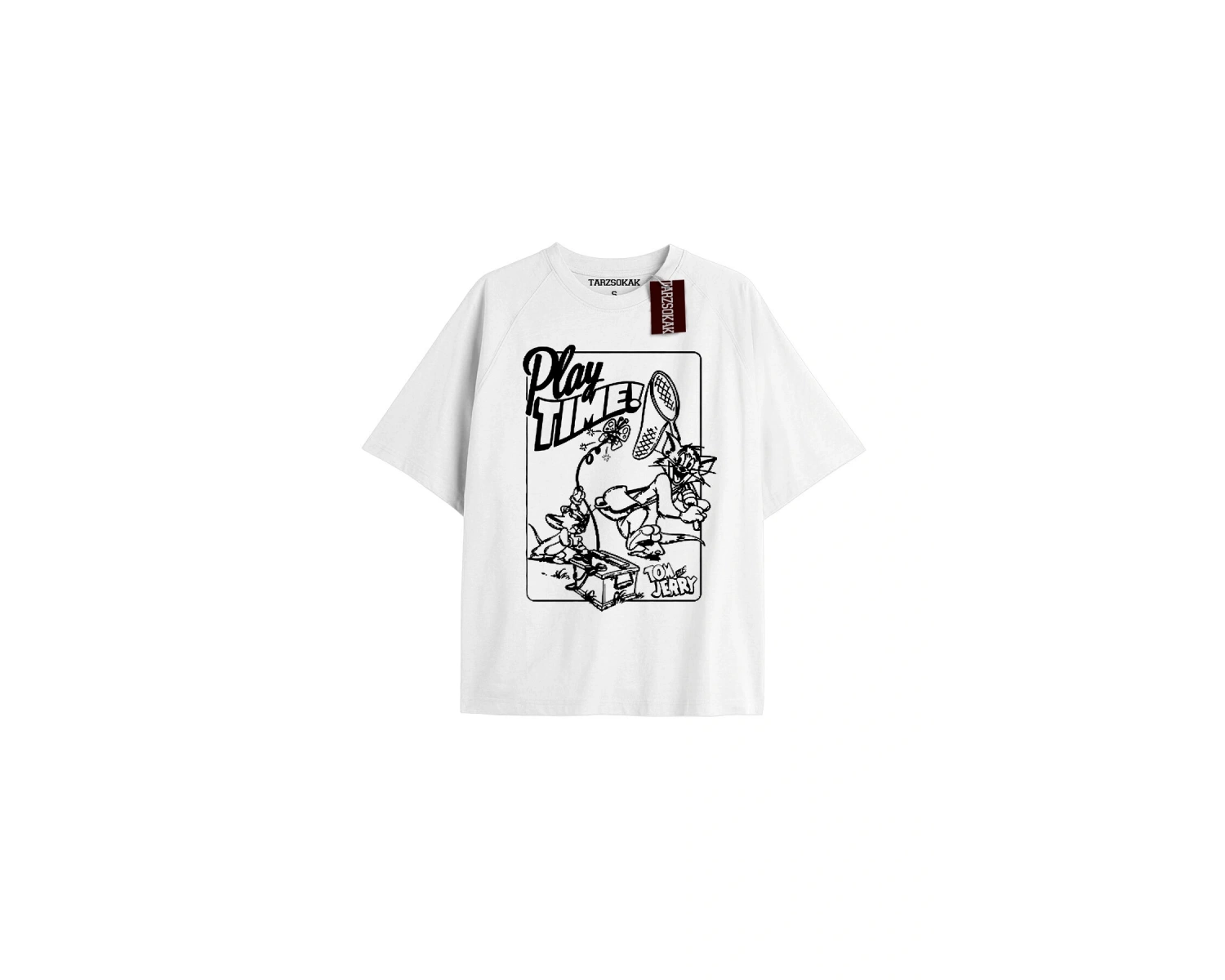 Tom And Jerry Cartoons Unisex Beyaz T-shirt