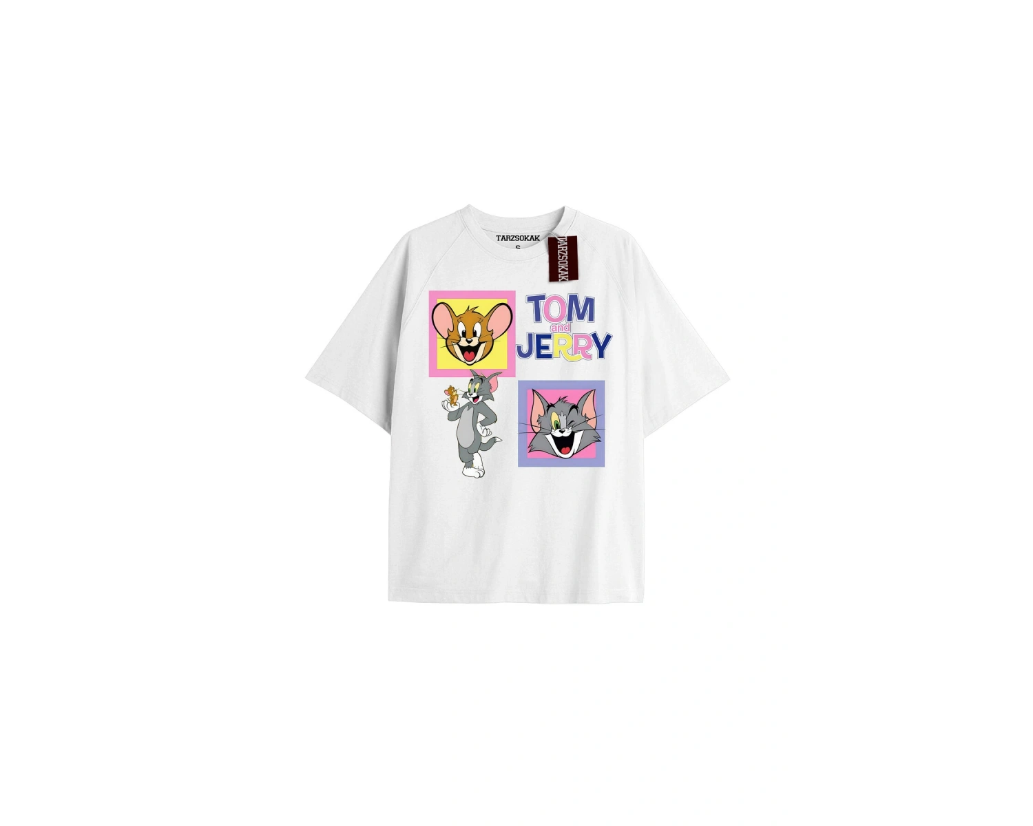 Tom And Jerry Cartoons Unisex Beyaz T-shirt