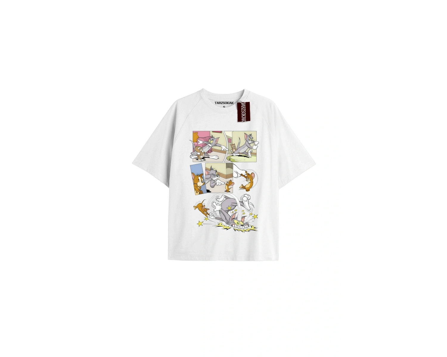 Tom And Jerry Cartoons Unisex Beyaz T-shirt