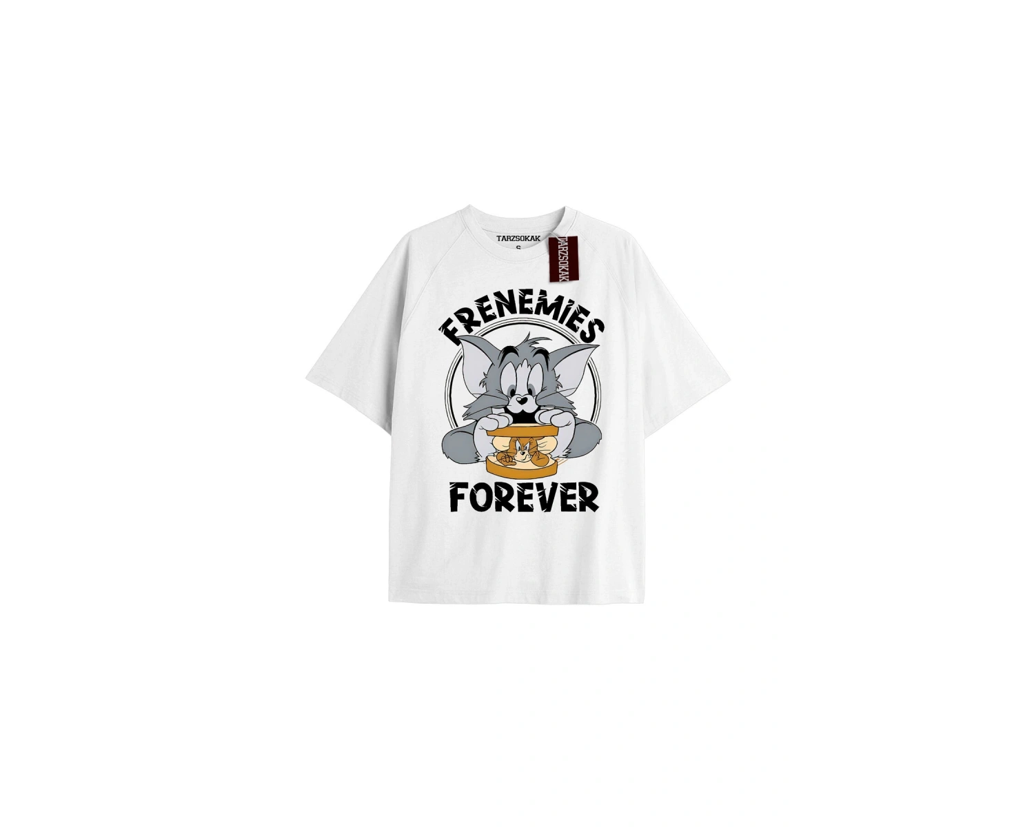 Tom And Jerry Cartoons Unisex Beyaz T-shirt