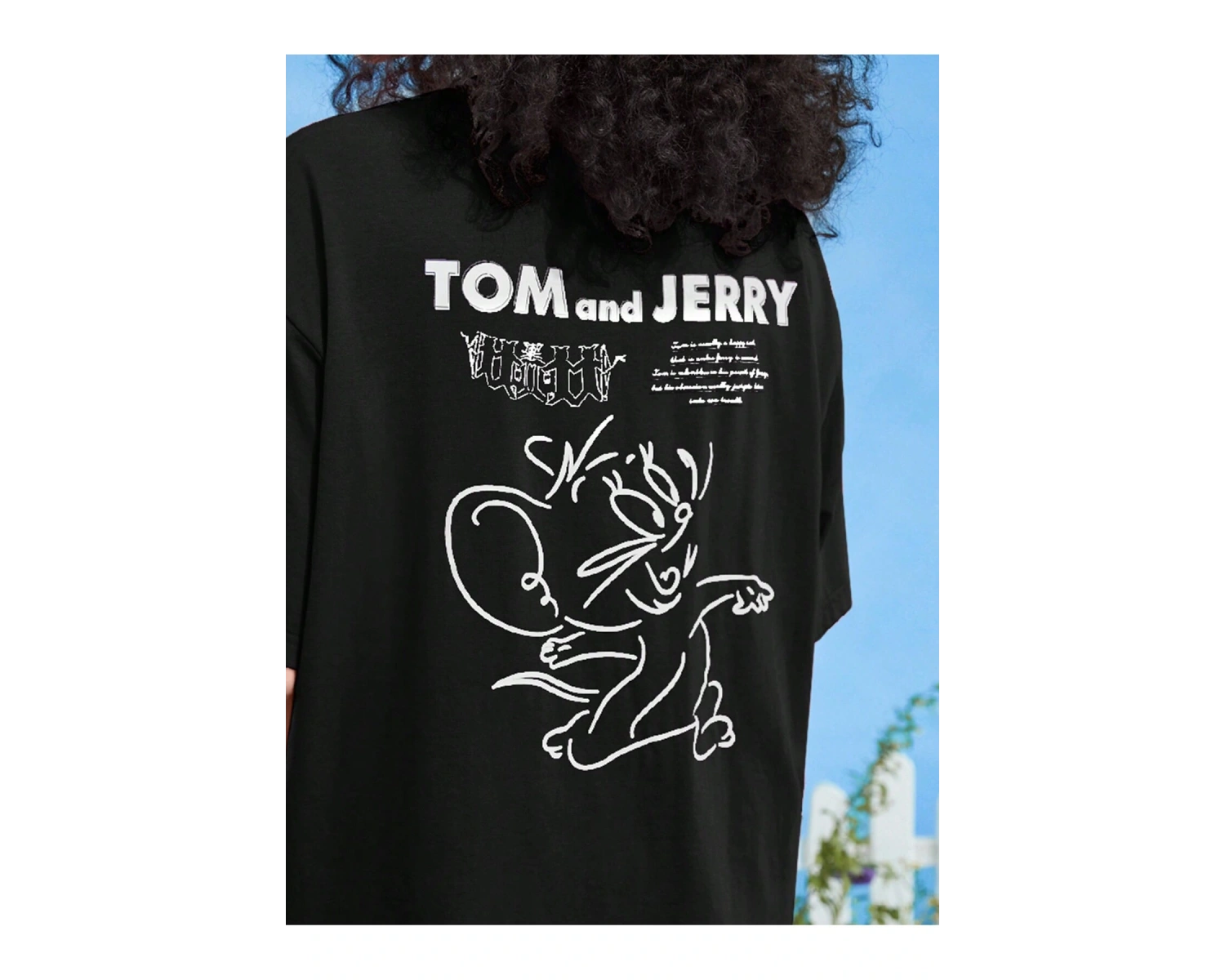 TOM & JERRY X Kadın Loose Fit Karikatür Desen Baskılı Tişört
